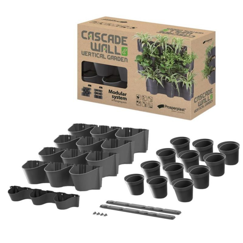 Doniczka ogród wertykalny wiszący antracyt 67x17,7x57cm